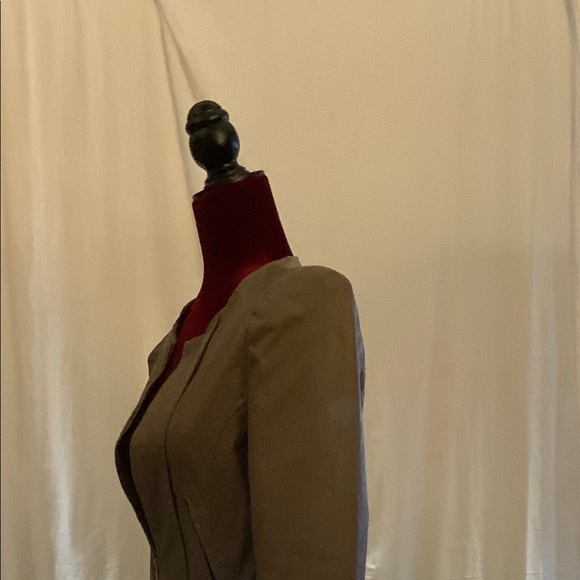 Tailored Tan Faux Leather Jacket - Picture 2 of 4